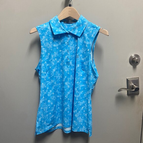 G/FORE Sky Blue Patterned Tank Top - Picture 2 of 2